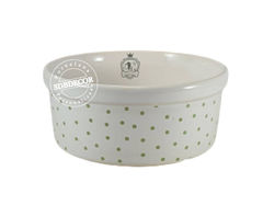 Comedouro de porcelana ceramica personalizado poa verde parisi pets soul do brazil