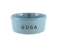 Comedouro de porcelana colorida personalizado com nome 900 mls