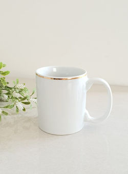 Caneca de porcelana ouro 300 mls - lembrancinha de porcelana personalizada luxo