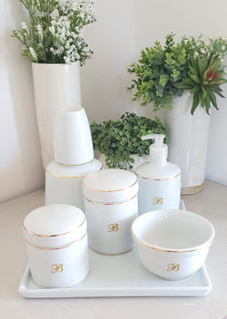 Kit de Higiene Bebe Lavabo de Porcelana Personalizado Inicial