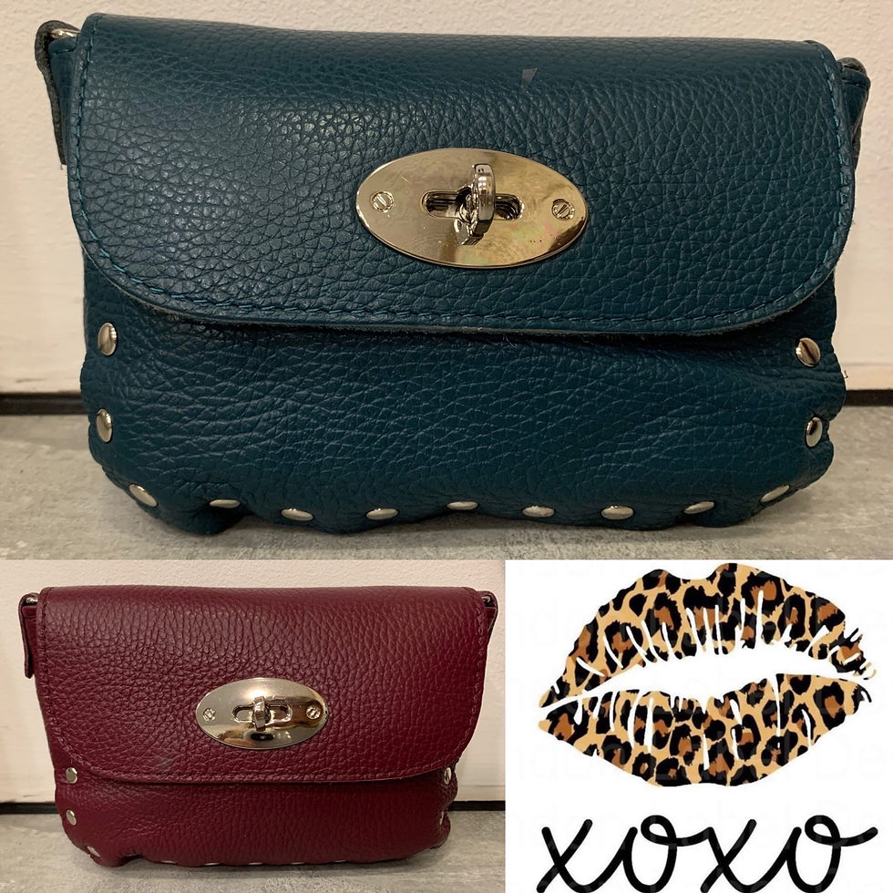 Thumbnail: Berry Leather Bag with Stud Detail