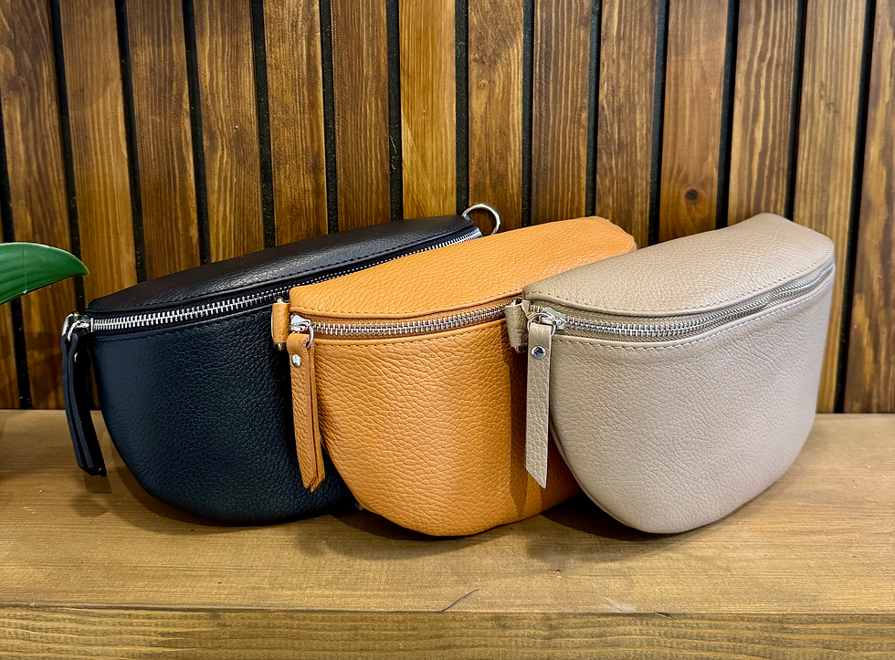Thumbnail: Midi Half Moon Leather Crossbody Bag