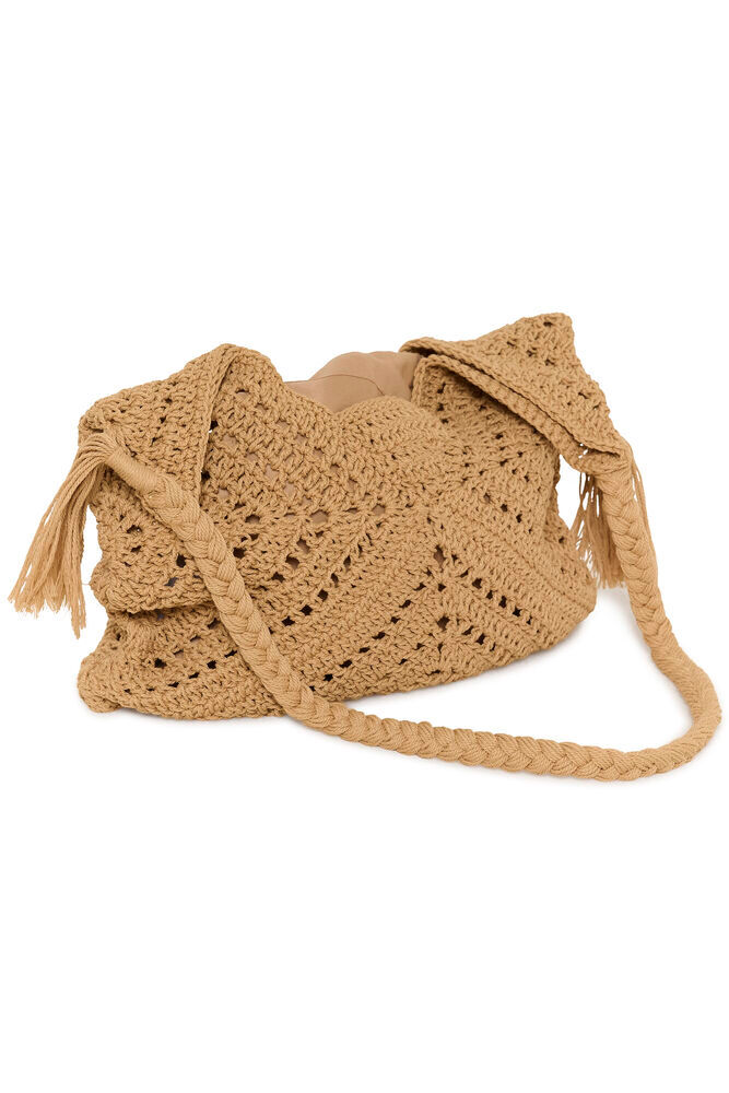 Thumbnail: Rya Knitted Toasted Brown Bag