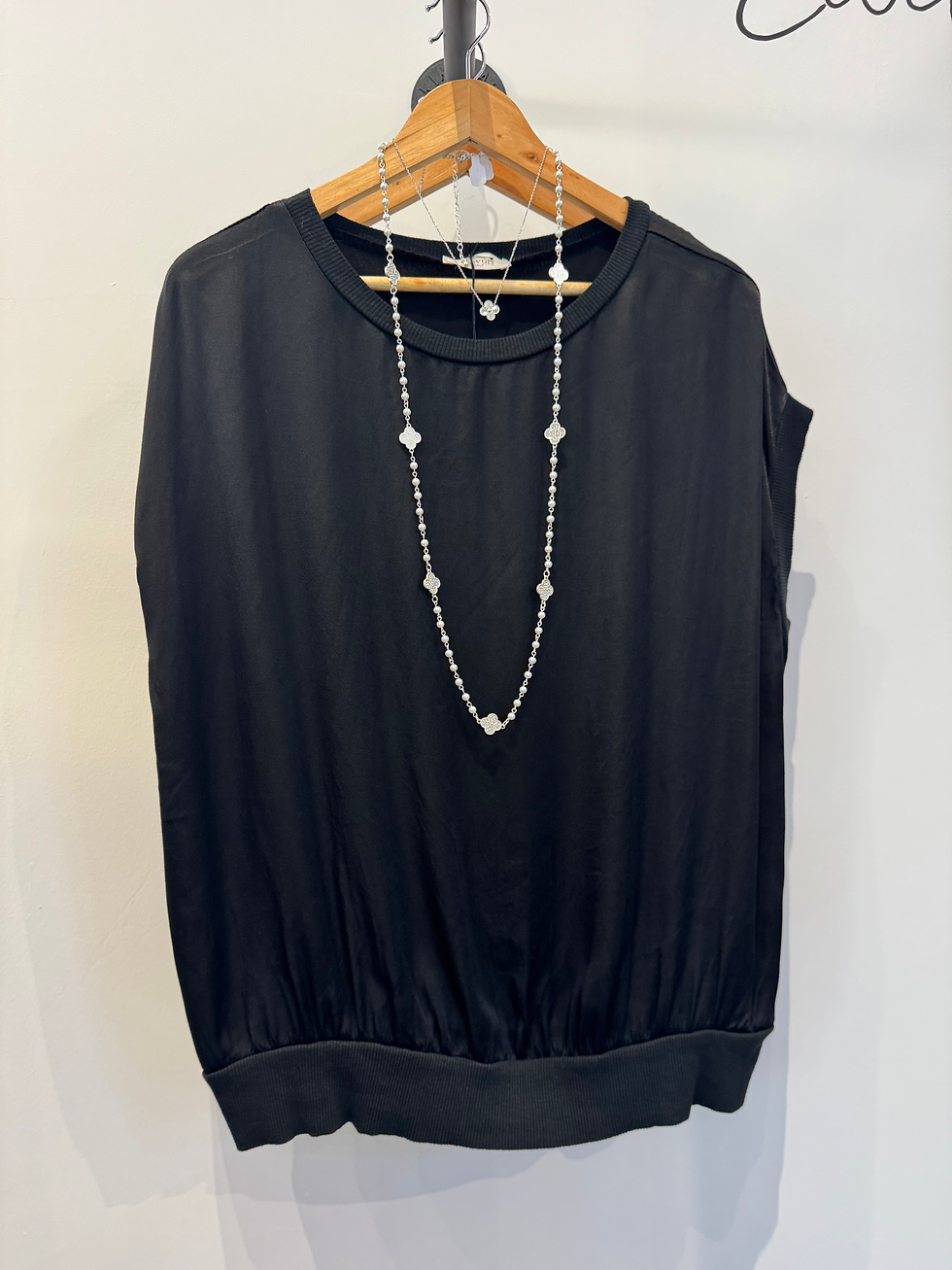 Thumbnail: Pisa Satin Wide Neck T-Shirt Top