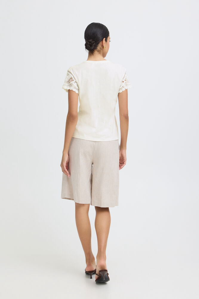 Thumbnail: B Young Tami Crochet Sleeve T Shirt