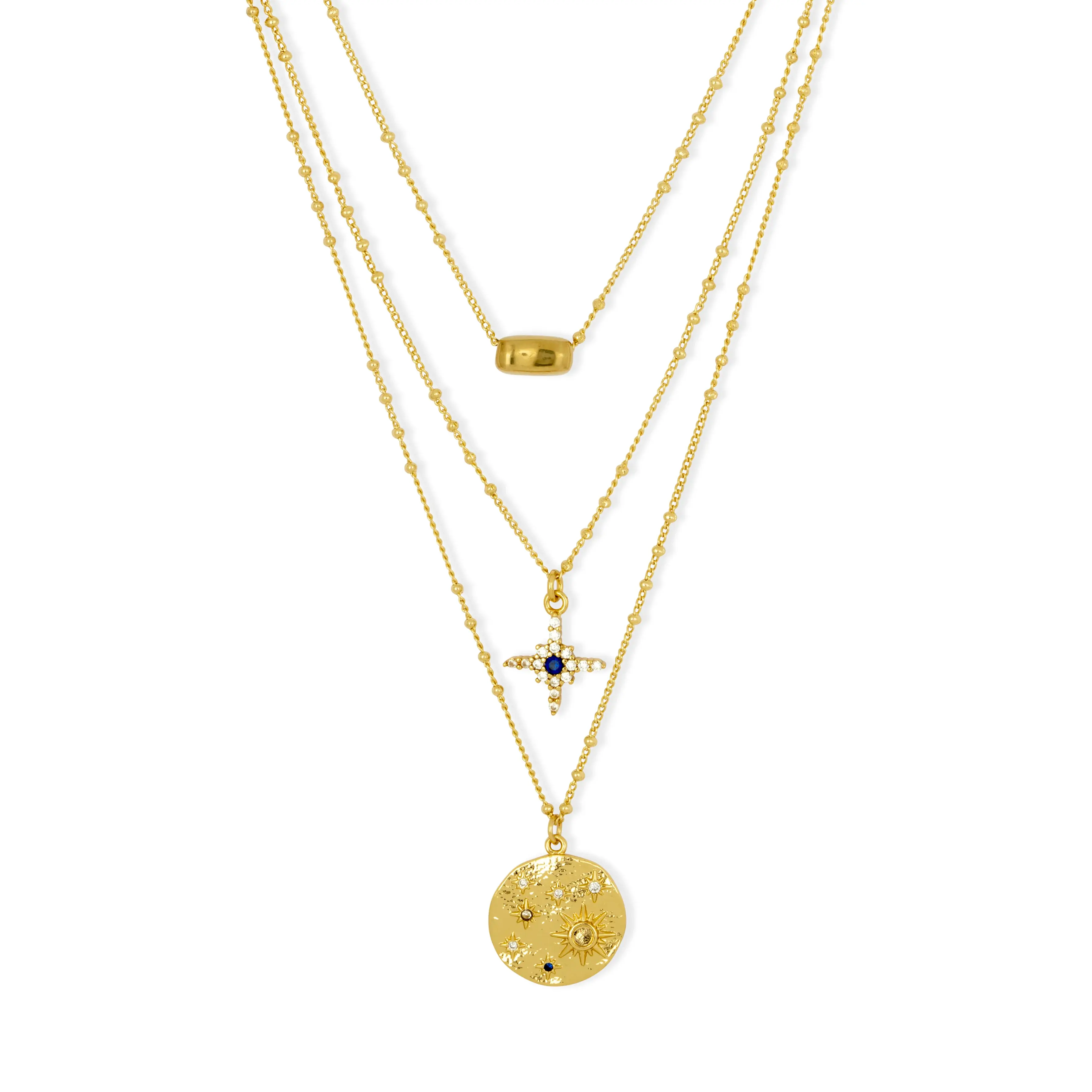Celeste Gold Plated Layered Necklace