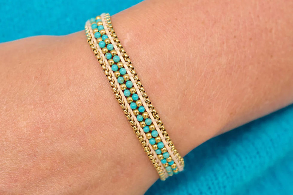 Thumbnail: Isla Turquoise or Moonstone Gold Bracelet 
