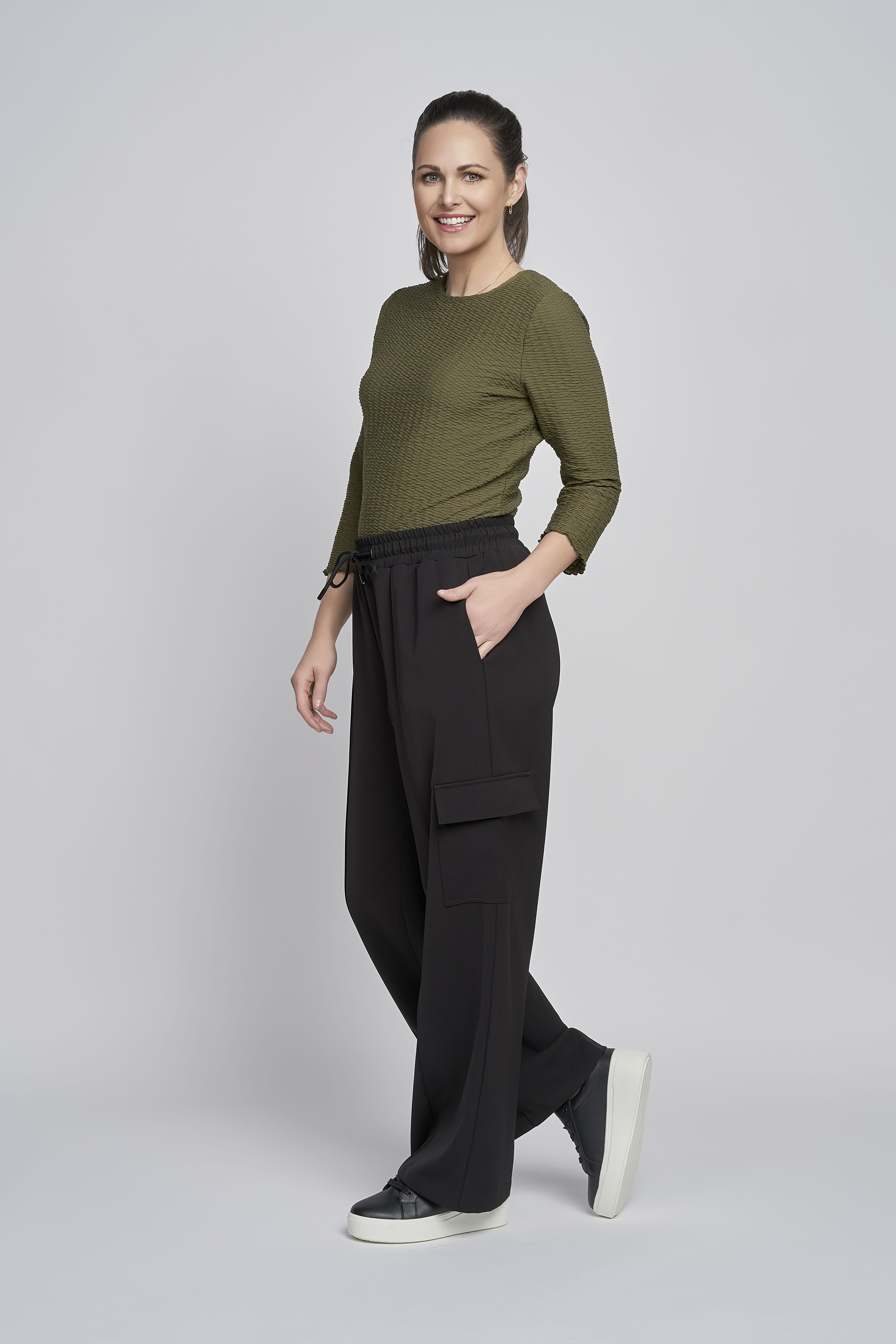 Wide Leg Cargo Style Trousers 