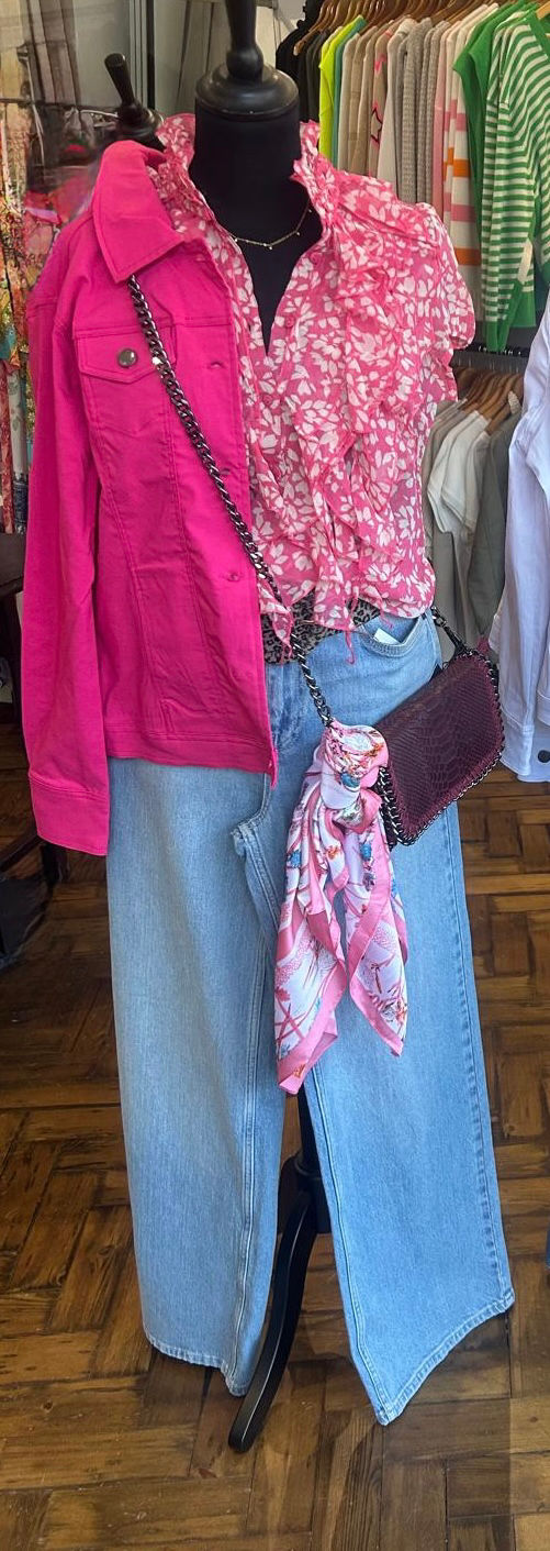 Thumbnail: Sofia Stretchy Button Denim Style Jacket 