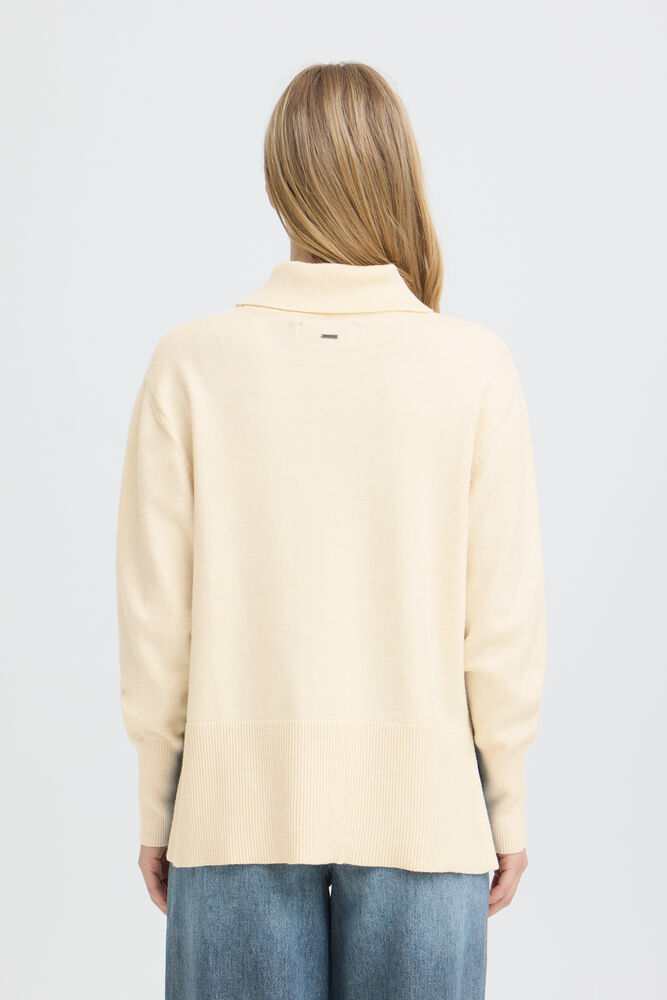 Thumbnail: Pulz Steffi Cream Turtleneck Sweater