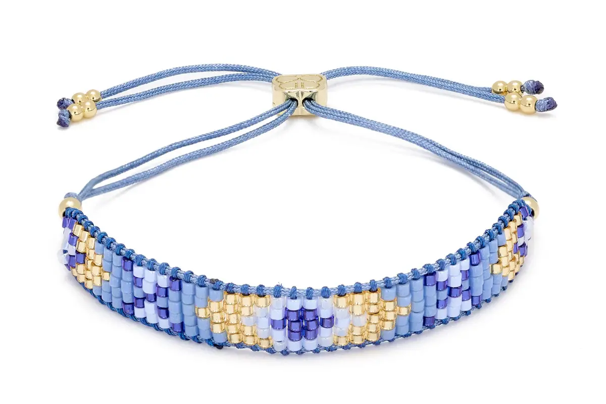 Magic Blue Friendship Bead Gold Bracelet