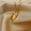 Thumbnail: Body Pendant Short Gold Necklace 