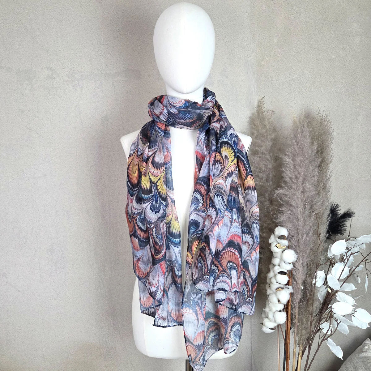 Pastel Feathered Scarf