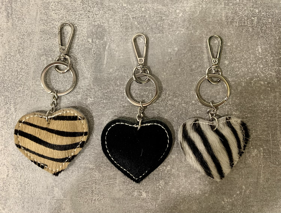 Thumbnail: Leather Heart Keyring Handbag Charm