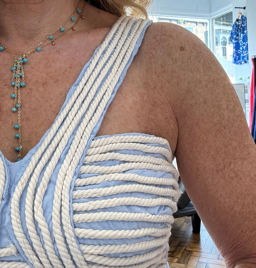 Thumbnail: Sky Blue Rope Detail Maxi Dress