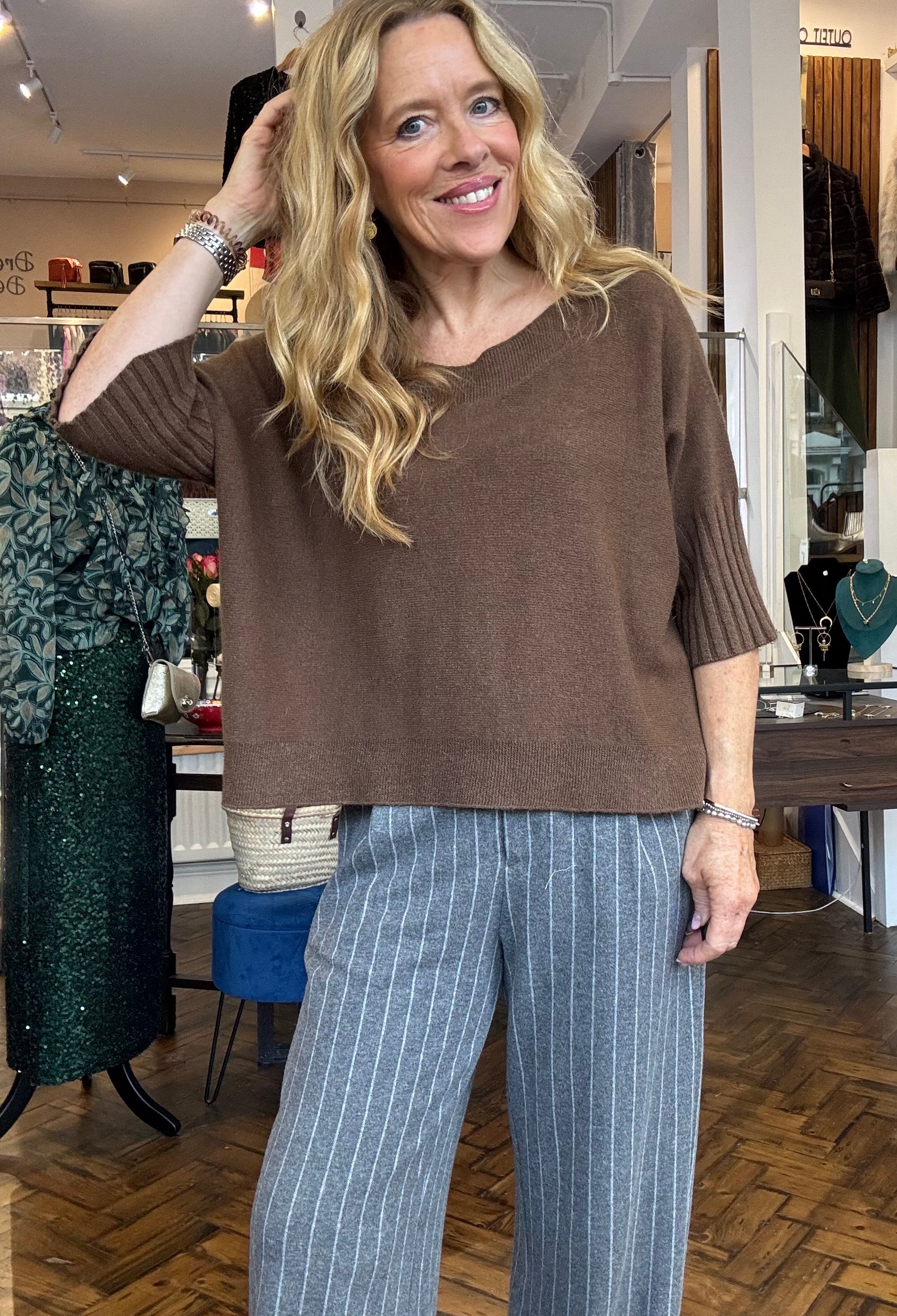 Nattie Rib Edge Boxy Sweater