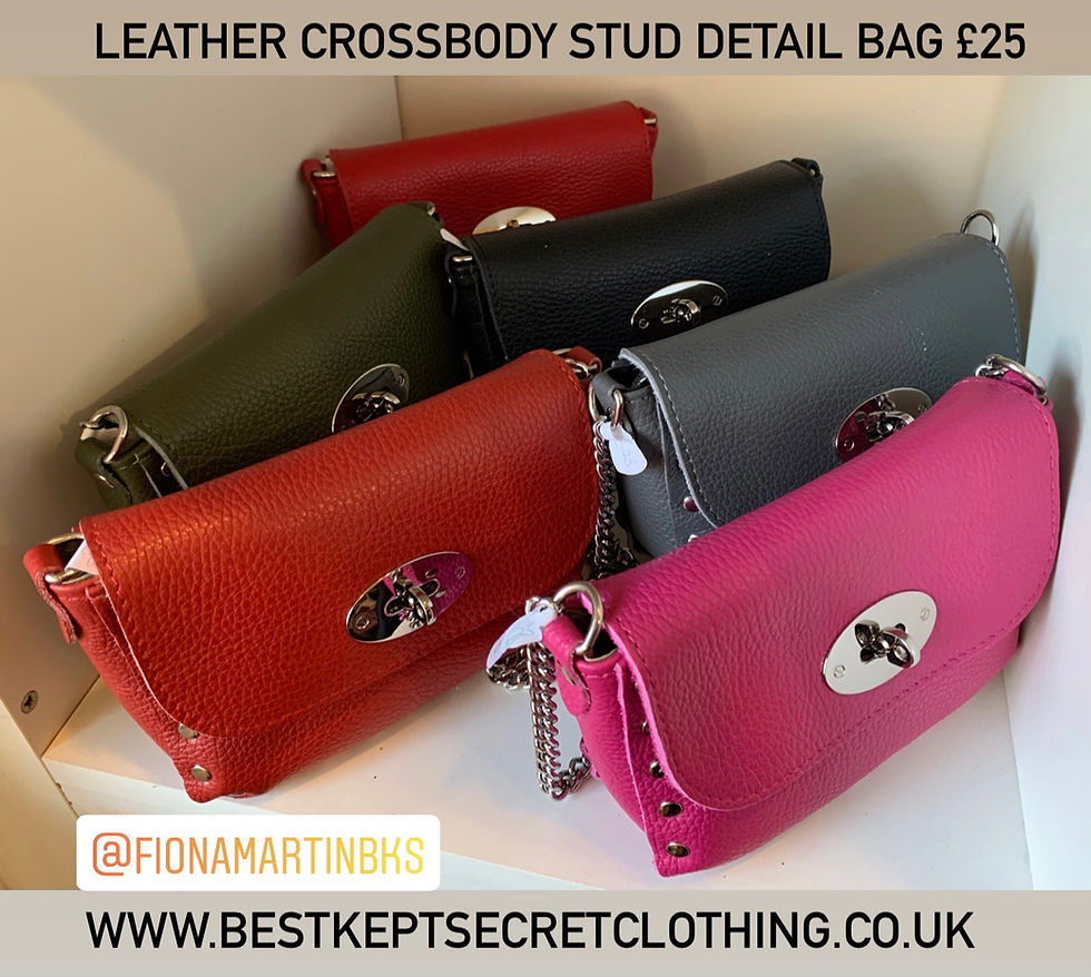 Thumbnail: Berry Leather Bag with Stud Detail