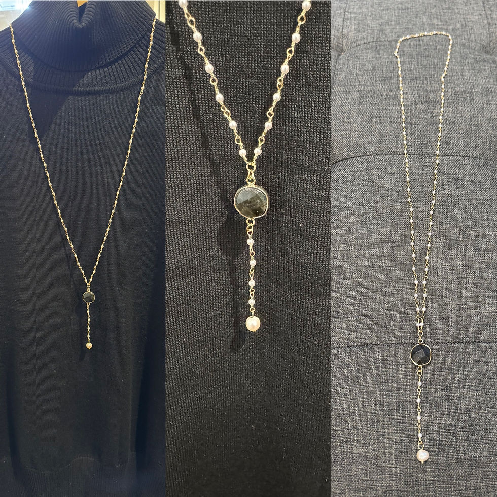 Thumbnail: Long Delicate Pearl Necklace 