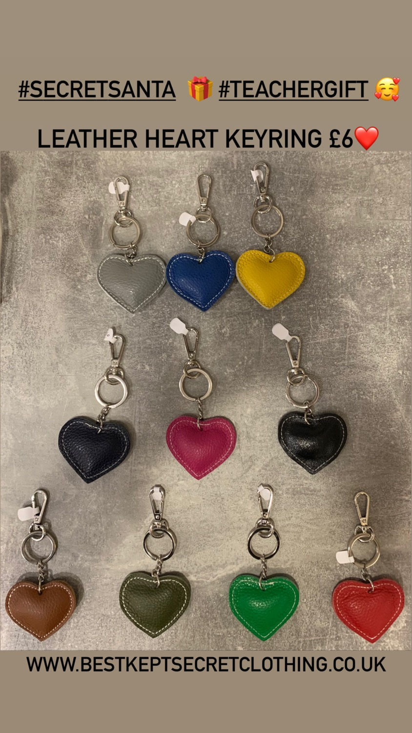 Thumbnail: Leather Heart Keyring Handbag Charm