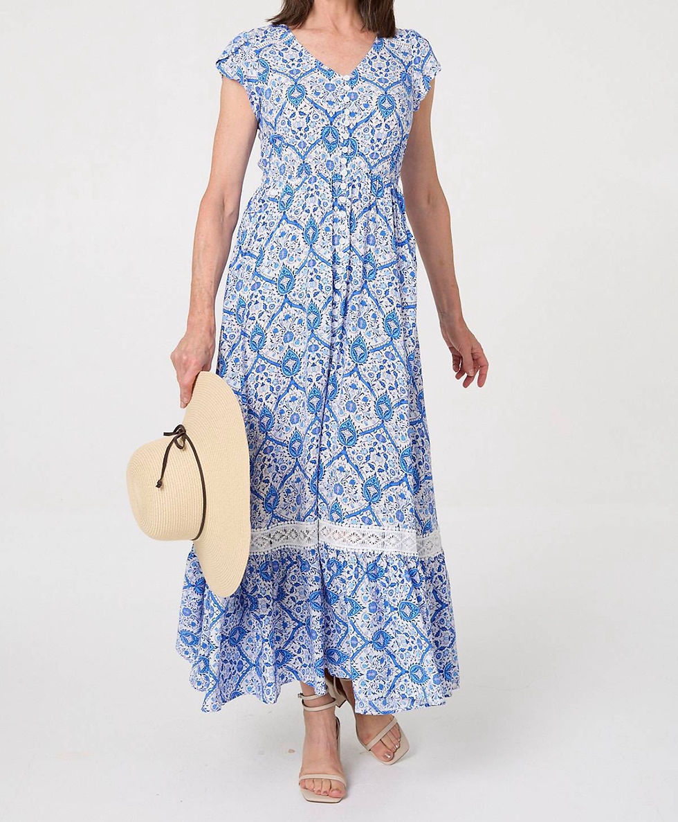 Thumbnail: Bluebell Button Through Maxi Dress