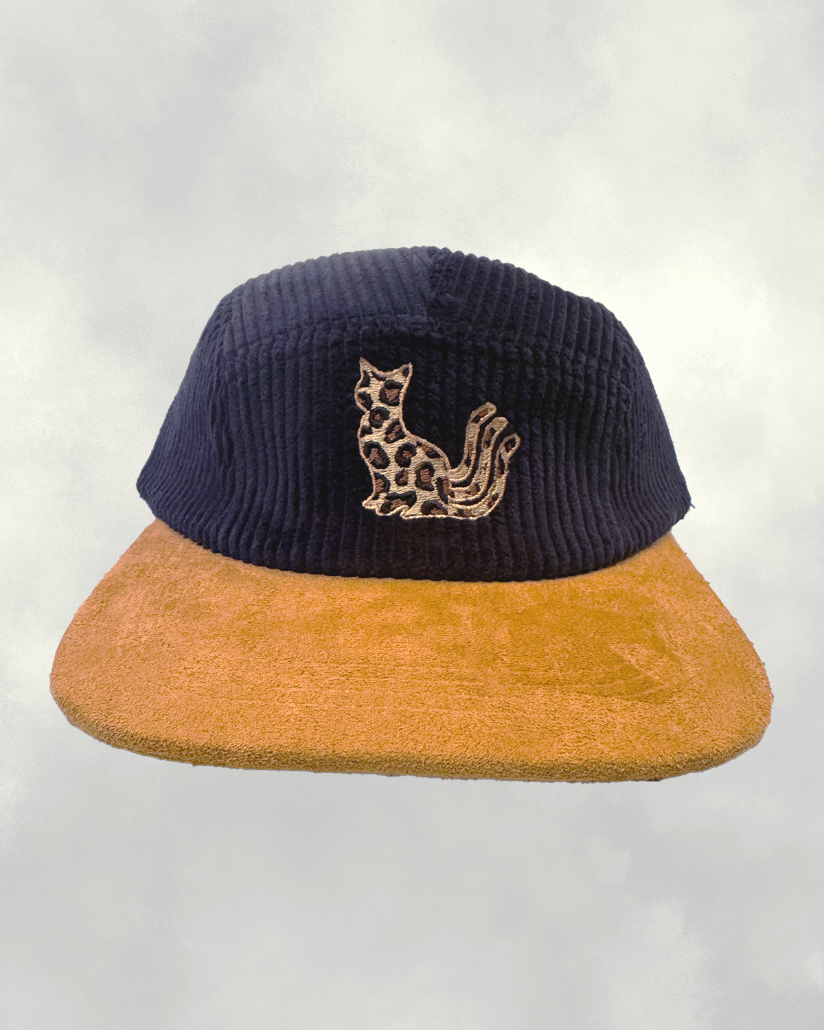 Cheetah Kitty Corduroy 5-Panel (NAVY)