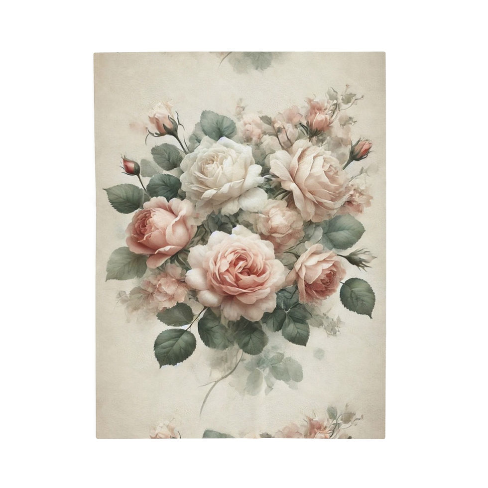 Miniatura: Elegance Soft Blush Rose  - Velveteen Plush Blanket