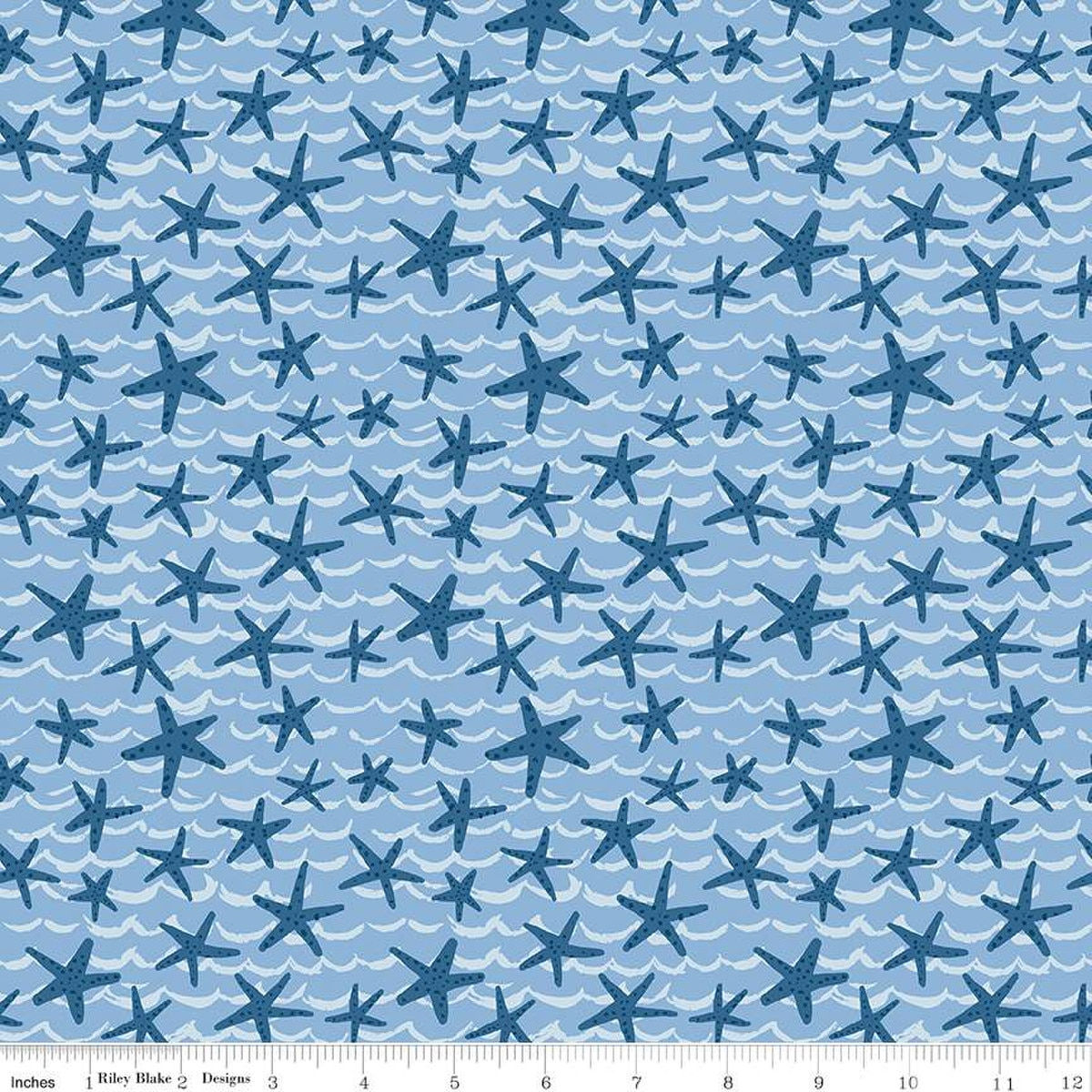 Riley Blake Designs - Oceans Oasis -Starfish Aqua