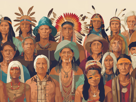 Some Indigenous Native People In An Illustration Background