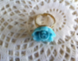 Light Blue Rose Ring