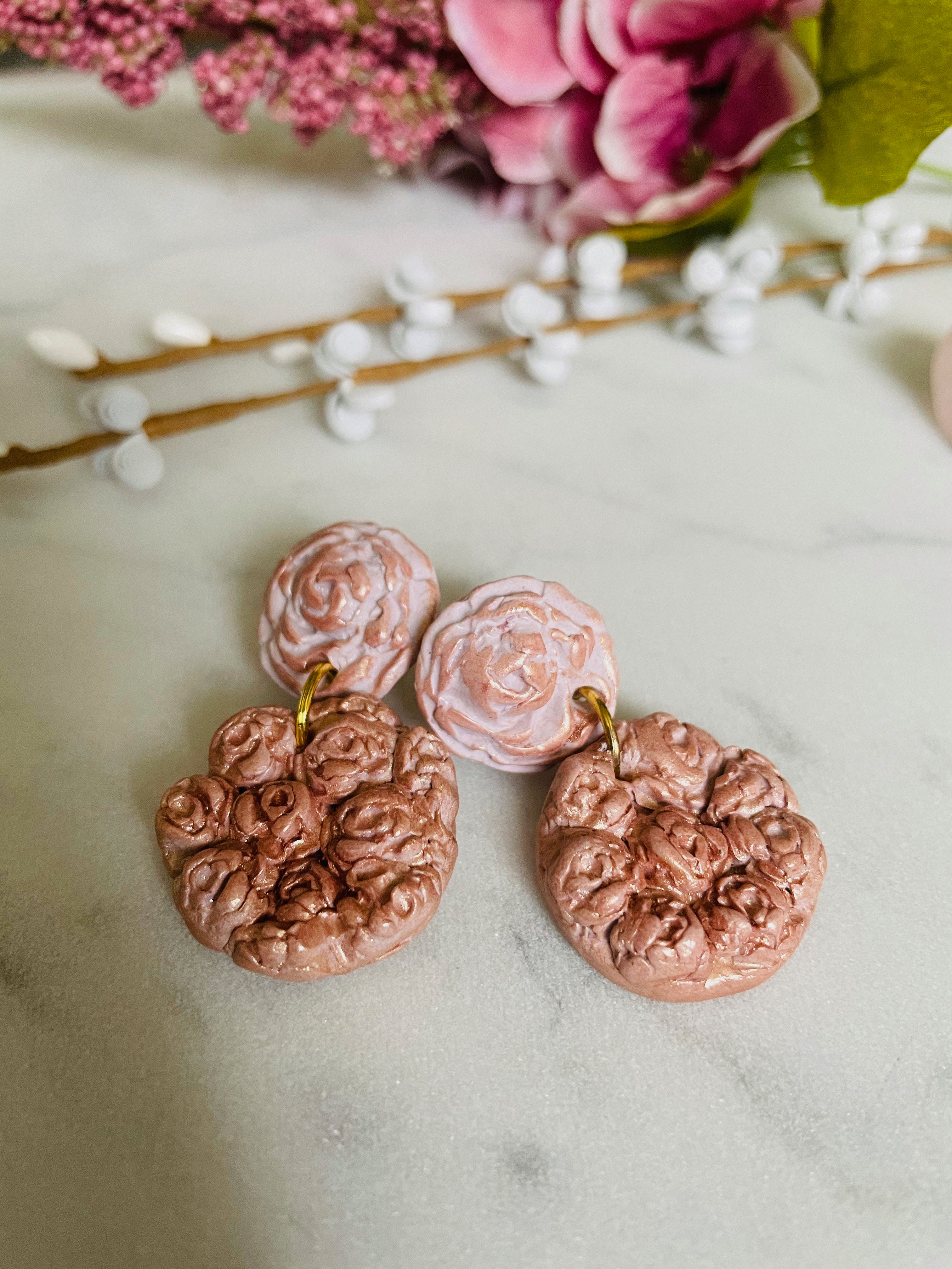 Blushing Roses Statement Earrings
