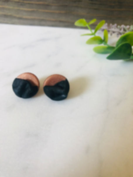 Blush Studs with Leather Effect Draping