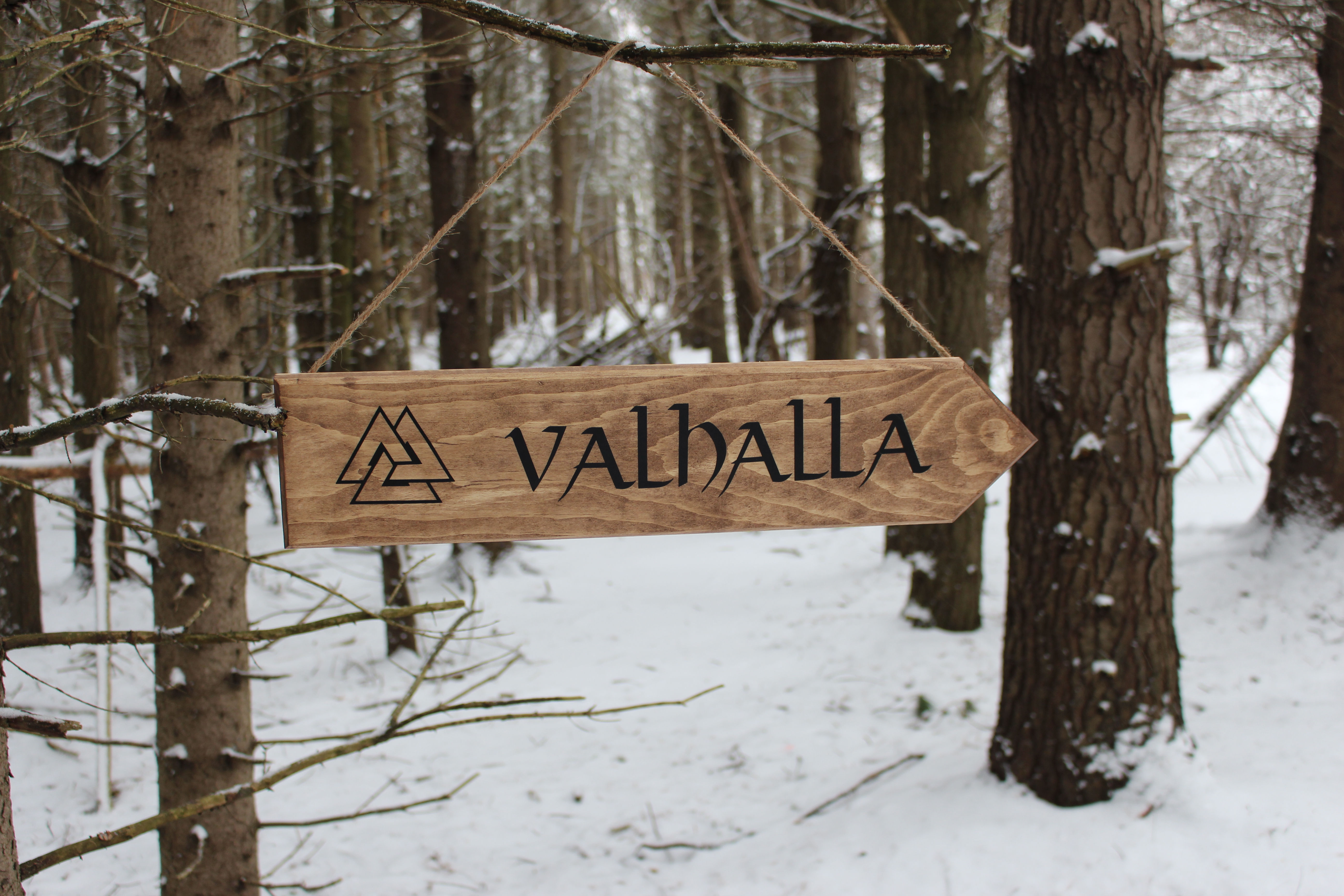 Valhalla - Rustic Street Sign - Viking Decor