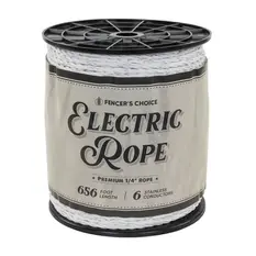 White Electric Rope  - 6 Stainless Steel Conductors