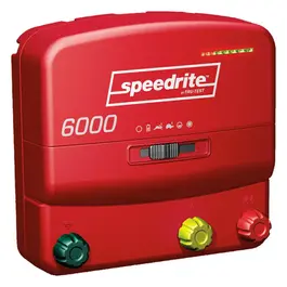 Speedrite 6000 Unigizer, Speddrite Electric fence controller.  Electric fence controller 110 volt or battery operated.  Electric fence controller for horses, cows, sheep, goats, wildlife, bears, wolves.  Electric fence controller for electric nets, tape, rope.  Electric fence controller canada