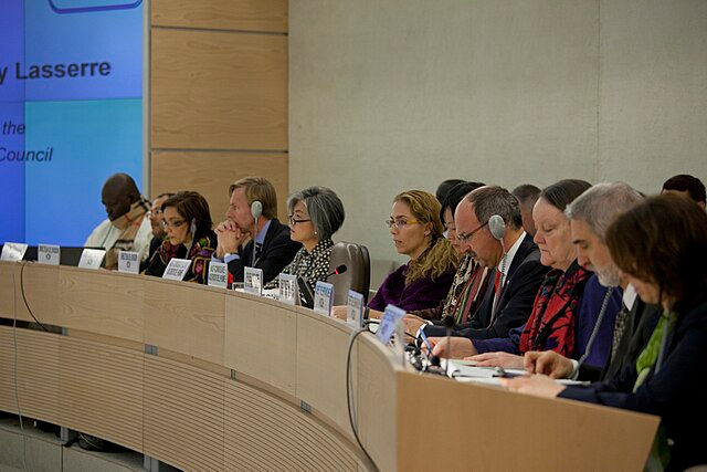 HRC Secretariat and OHCHR Officials at Human Rights Council. (Photo via Eric Bridiers)
