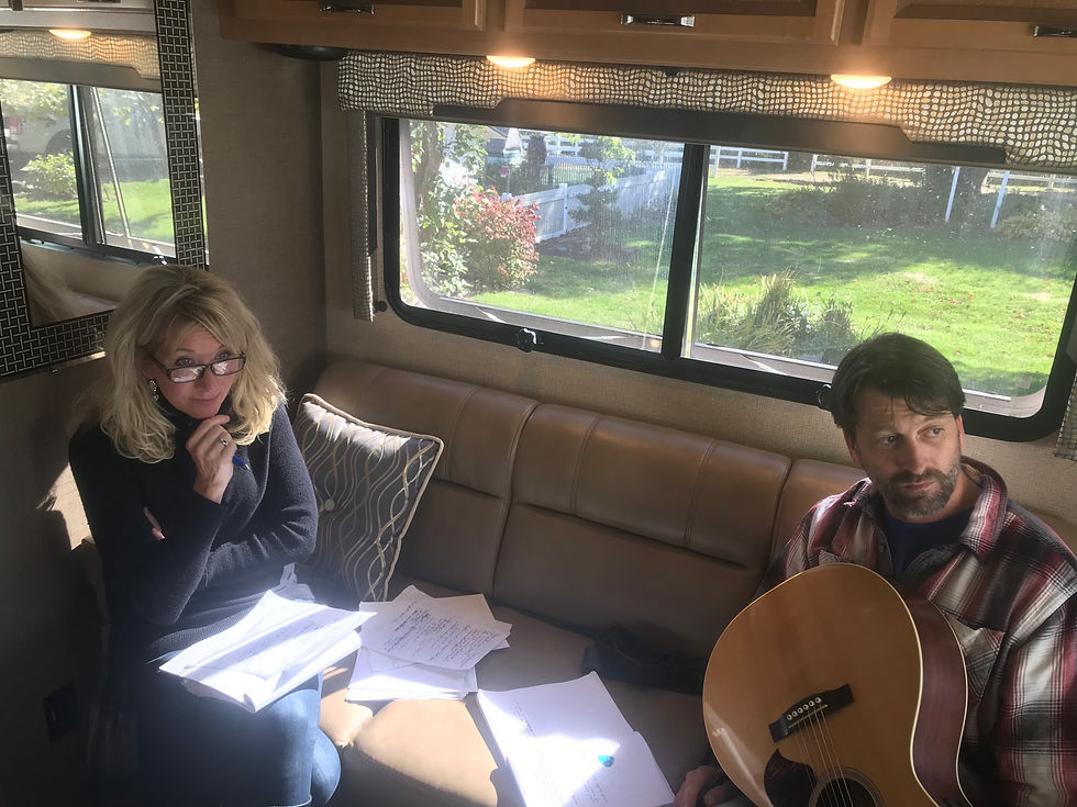 Juliana and Marc working hard