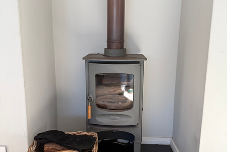 Cozy wood burning fire place