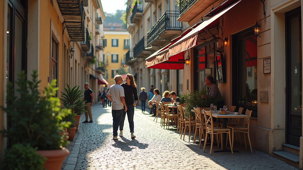 Eye-level view of a quiet café corner in Joinville
