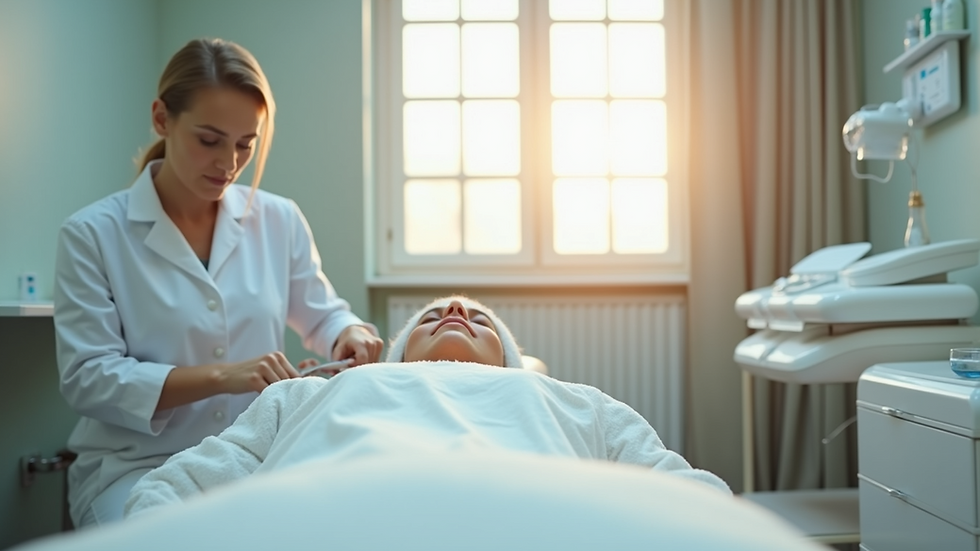 Eye-level view of a modern skincare clinic treatment room