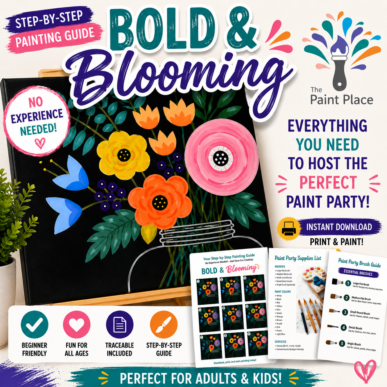 Bold & Blooming Digital Paint Party