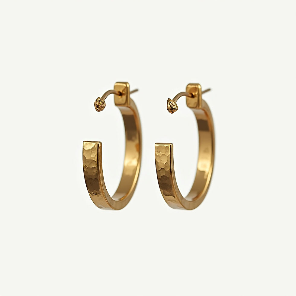 Hammered Brass Hoops