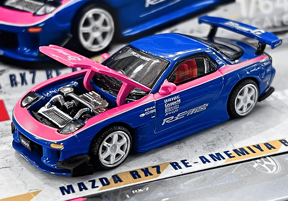 POP RACEからブルー&ピンクのRE:雨宮カスタム「マツダ RX-7」が