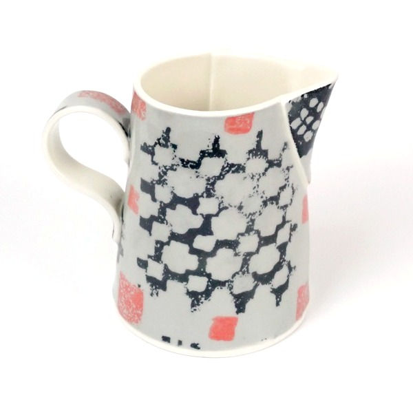 Thumbnail: Jwg Carthen Llwyd , Du a Coch Canolig - Grey, Black and Red Carthen Jug