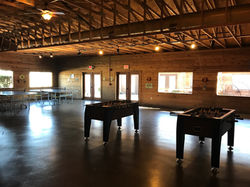 circle r ranch game room with foosball t