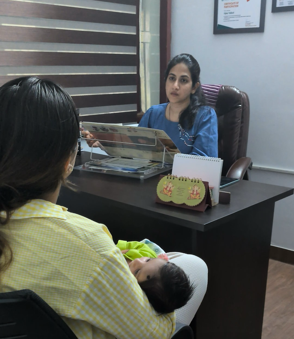 Vijeta taking consultation in her clinic