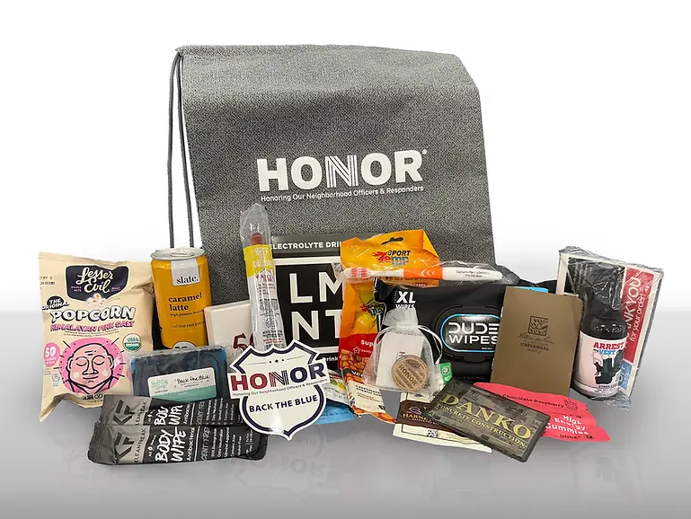 Example of Honor Hero Kit to give to Local Police and Responders