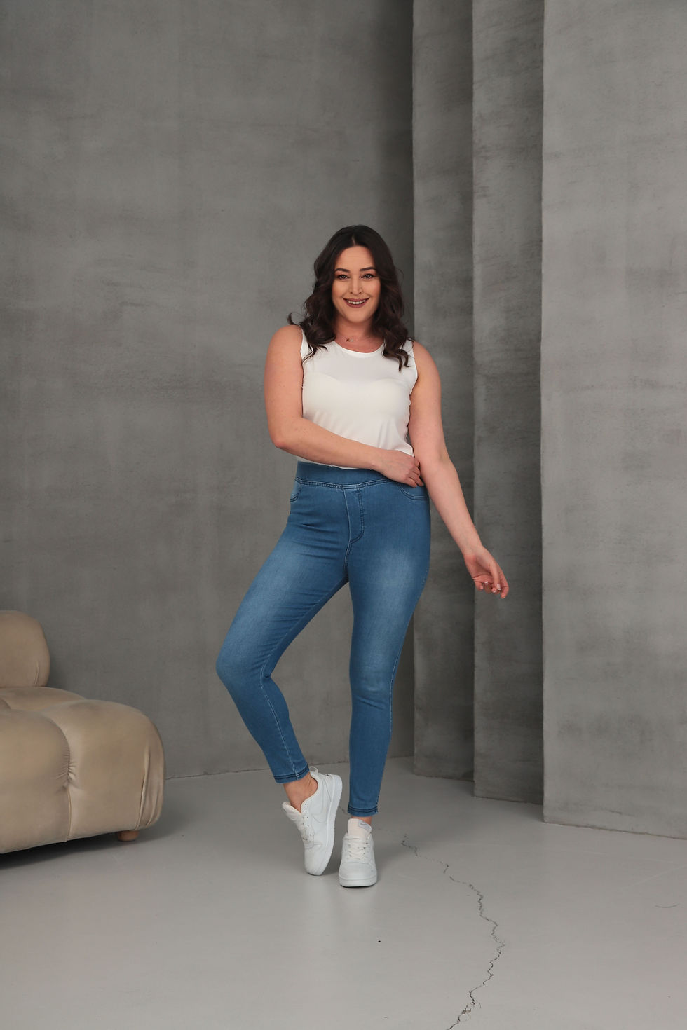 YÜKSEK BEL FULL LİGRALI TOPARLAYICI KOT JEAN