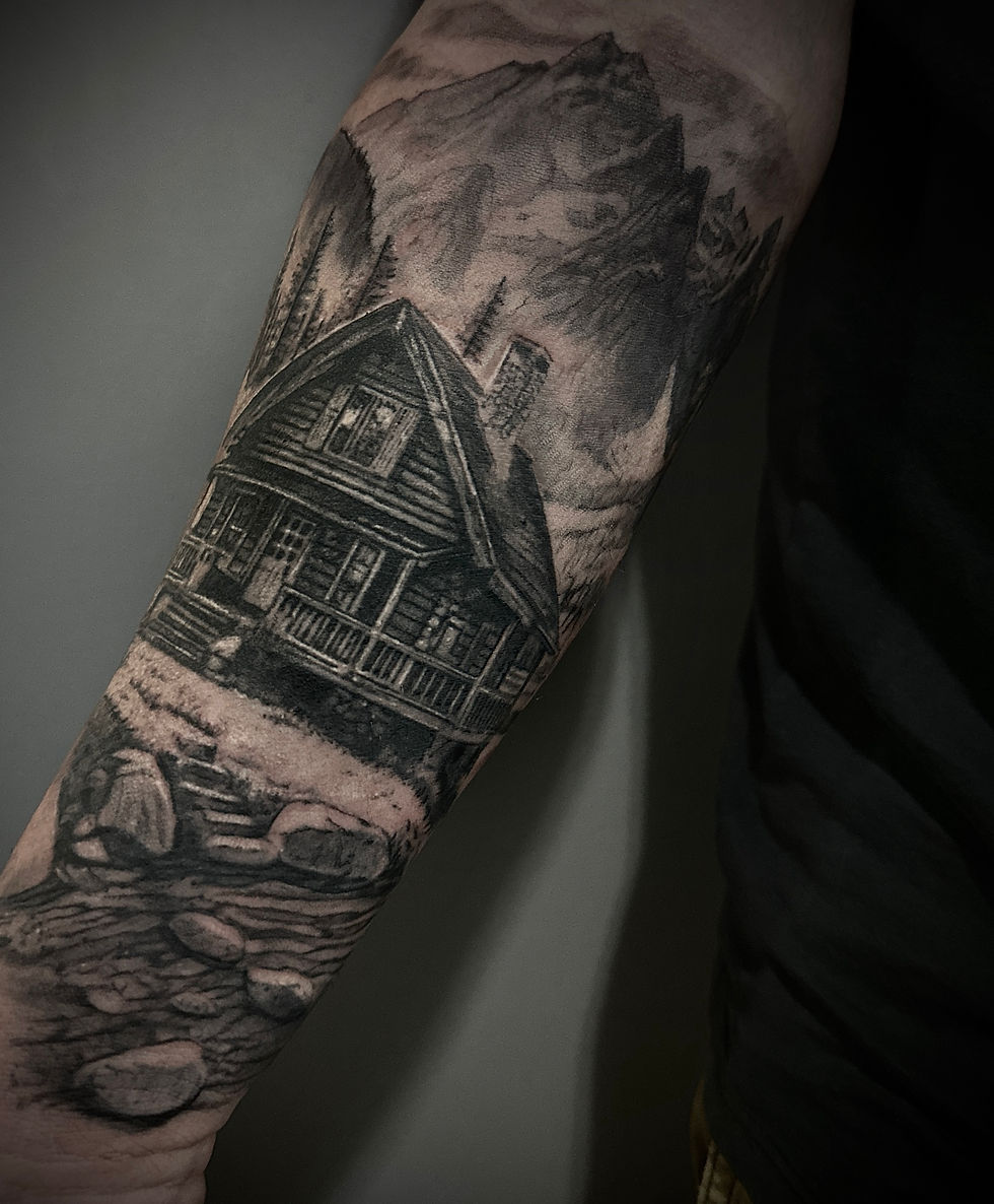 Realism Portrait Tattoo — Landscape — by Mertim Gokalp