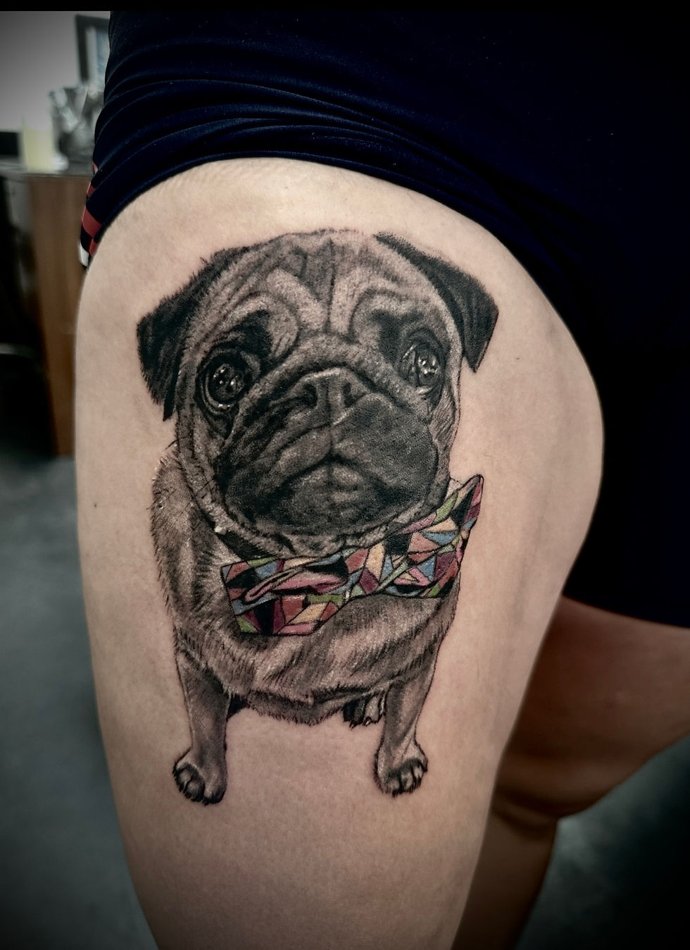 Realism Portrait Tattoo — Dog Portrait — by Mertim Gokalp