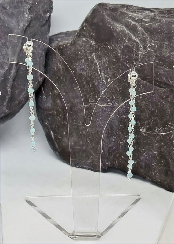 Thumbnail: Beaded Sterling Silver Multi Wear Earrings Wear 6 Ways